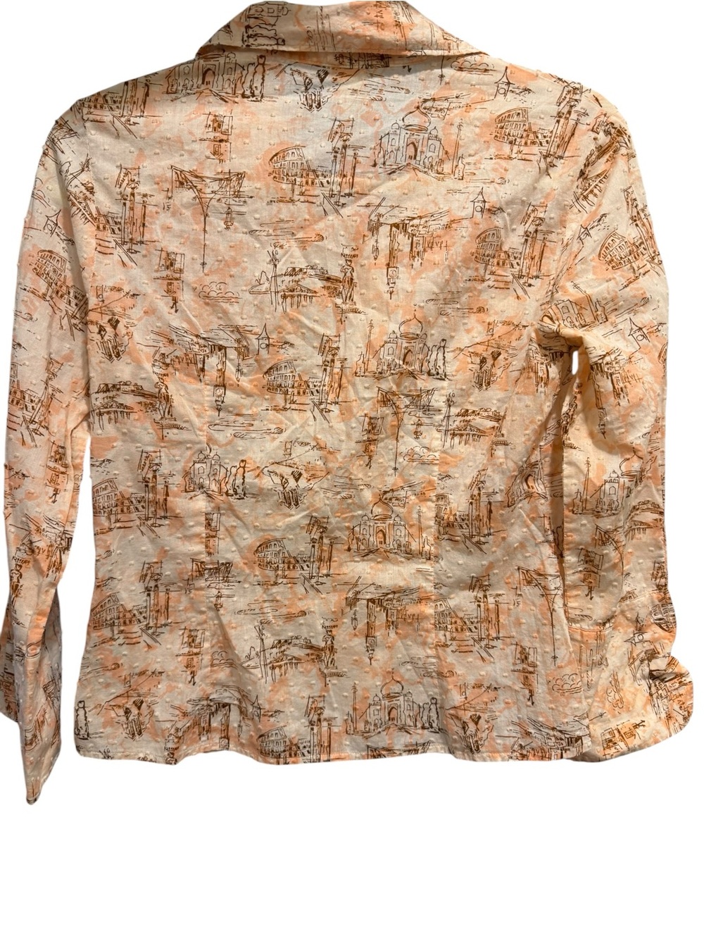 Odille Peach Printed Button-Down Shirt - Picture 2 of 7